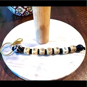 Cute Silicone Key Chain, Trouble, handmade by seller